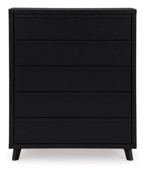 Ashley Black Danziar Five Drawer Wide Chest | Home Elegance USA