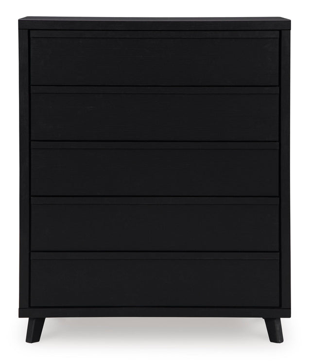 Ashley Black Danziar Five Drawer Wide Chest | Home Elegance USA