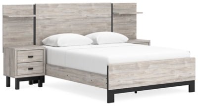 Ashley Gray Vessalli B1036B5 Queen Panel Bed with Extensions | Home Elegance USA