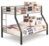 Ashley Black/Gray Dinsmore Twin/Full Bunk Bed w/Ladder - B106 - 56 - Home Elegance USA - 1