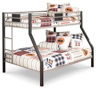 Ashley Black/Gray Dinsmore Twin/Full Bunk Bed w/Ladder - B106 - 56 - Home Elegance USA - 1