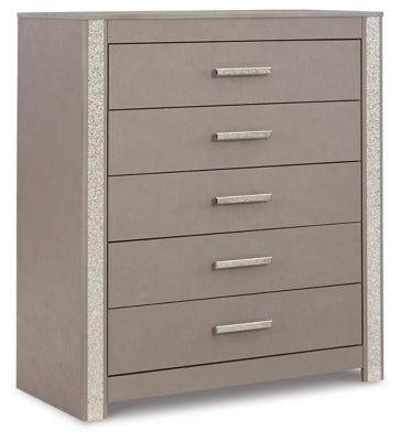 Ashley Gray Surancha Five Drawer Wide Chest | Home Elegance USA