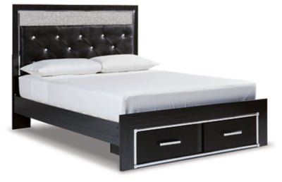 Ashley Black Kaydell B1420B16 Queen Upholstered Panel Storage Bed - B1420B16 - Home Elegance USA - 1