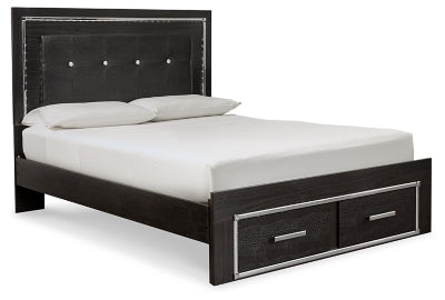 Ashley Black Kaydell B1420B5 Queen Upholstered Panel Bed with Storage