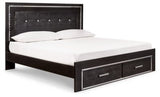 Ashley Black Kaydell B1420B12 King Panel Bed with Storage - B1420B12 - Home Elegance USA - 1