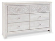 Ashley Whitewash Paxberry Six Drawer Dresser | Home Elegance USA