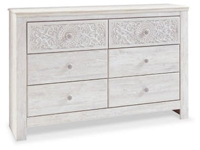 Ashley Whitewash Paxberry Six Drawer Dresser | Home Elegance USA