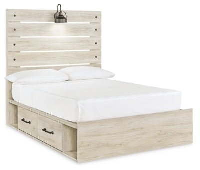 Ashley Whitewash Cambeck B192B16 Full Panel Bed with 2 Storage Drawers - B192B16 - Home Elegance USA - 1