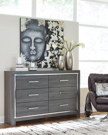 Lodanna Six Drawer Dresser in Gray | Signature Design by Ashley - sold by Home Elegance USA