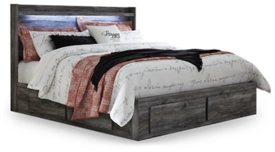 Ashley Gray Baystorm B221B16 King Panel Bed with 6 Storage Drawers