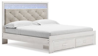 Ashley White Altyra B2640B29 King Upholstered Storage Bed | Home Elegance USA