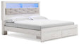 Ashley White Altyra B2640B30 King Upholstered Bookcase Bed with Storage | Home Elegance USA