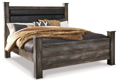 Ashley Gray Wynnlow B440B6 King Poster Bed - B440B6 - Home Elegance USA - 1