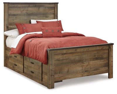 Ashley Brown Trinell B446B10 Full Panel Bed with 2 Storage Drawers | Home Elegance USA