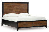 Ashley Kraeburn King Panel Storage Bed Brown & Black | B496B13