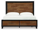 Ashley Kraeburn King Panel Storage Bed Brown & Black | B496B13