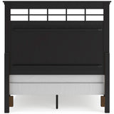 Shawbeck Queen Panel Bed Dark Brown Wood with Upholstered Bench – Benchcraft