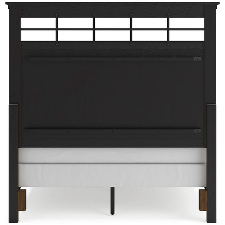Shawbeck Queen Panel Bed Dark Brown Wood with Upholstered Bench – Benchcraft - sold by Home Elegance USA