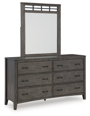 Ashley Grayish Brown Montillan B651B1 Dresser and Mirror | Home Elegance USA