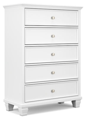 Ashley White Fortman Five Drawer Chest | Home Elegance USA