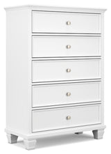 Ashley White Fortman Five Drawer Chest | Home Elegance USA