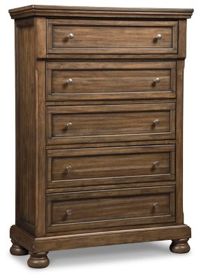 Ashley Medium Brown Flynnter Five Drawer Chest - B719 - 46 - Home Elegance USA - 1