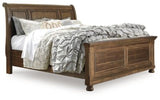 Ashley Medium Brown Flynnter B719B22 Queen Sleigh Bed | Home Elegance USA