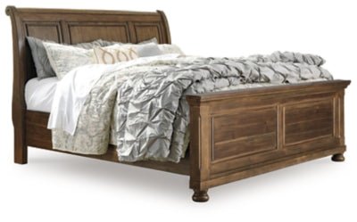 Ashley Medium Brown Flynnter B719B22 Queen Sleigh Bed | Home Elegance USA