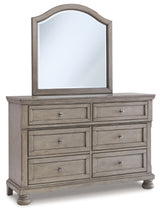 Ashley Light Gray Lettner B733B20 Dresser and Mirror