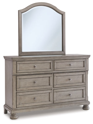 Ashley Light Gray Lettner B733B20 Dresser and Mirror