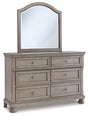 Ashley Light Gray Lettner B733B20 Dresser and Mirror