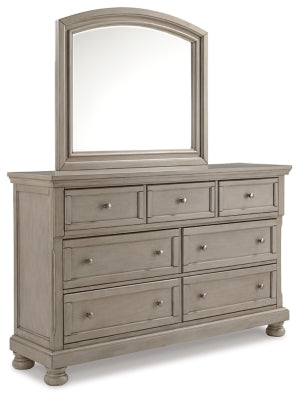 Ashley Light Gray Lettner B733B1 Dresser and Mirror