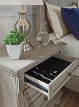 Ashley Light Gray Lettner Two Drawer Night Stand - Home Elegance USA