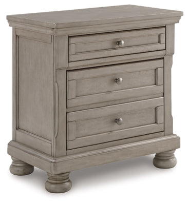 Ashley Light Gray Lettner Two Drawer Night Stand - Home Elegance USA