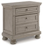 Ashley Light Gray Lettner Two Drawer Night Stand - Home Elegance USA