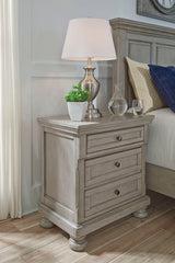 Ashley Light Gray Lettner Two Drawer Night Stand - Home Elegance USA