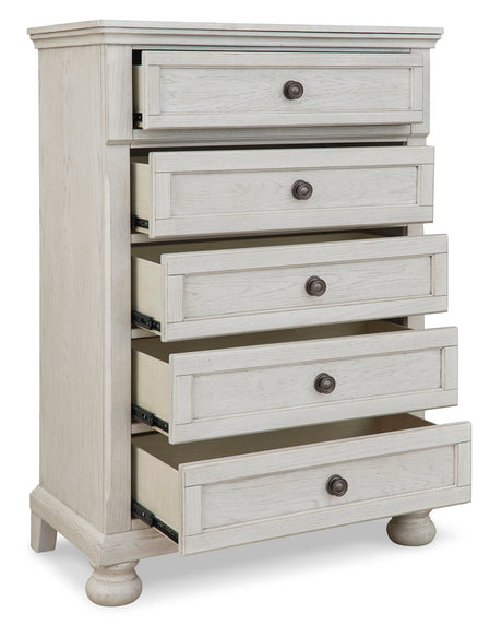 Ashley Antique White Robbinsdale Five Drawer Chest - B742 - 45 - Home Elegance USA - 3