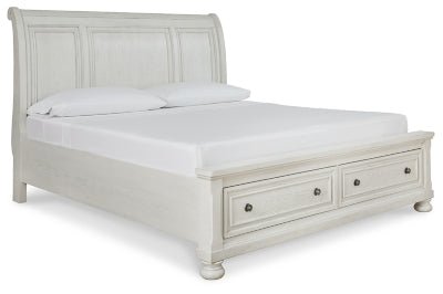 Ashley Antique White Robbinsdale B742B8 King Sleigh Bed with Storage - B742B8 - Home Elegance USA - 1