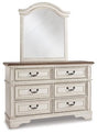 Ashley Chipped White Realyn B743B12 Dresser and Mirror | Home Elegance USA