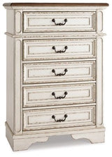 Ashley Chipped White Realyn Chest | Home Elegance USA