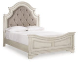 Ashley Chipped White Realyn B743B2 Queen Upholstered Panel Bed - B743B2 - Home Elegance USA - 1