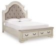 Ashley Two - tone Realyn B743B18 Queen Upholstered Bed | Home Elegance USA