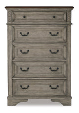 Ashley Antique Gray/Brown Lodenbay Five Drawer Chest - B751 - 46 - Home Elegance USA - 1