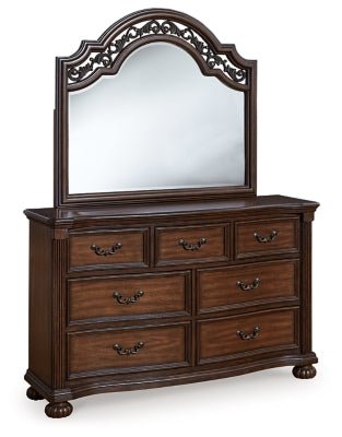 Ashley Brown Lavinton B764B1 Dresser and Mirror | Home Elegance USA