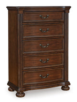 Ashley Brown Lavinton Five Drawer Chest | Home Elegance USA