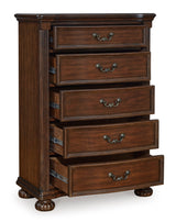 Ashley Brown Lavinton Five Drawer Chest | Home Elegance USA