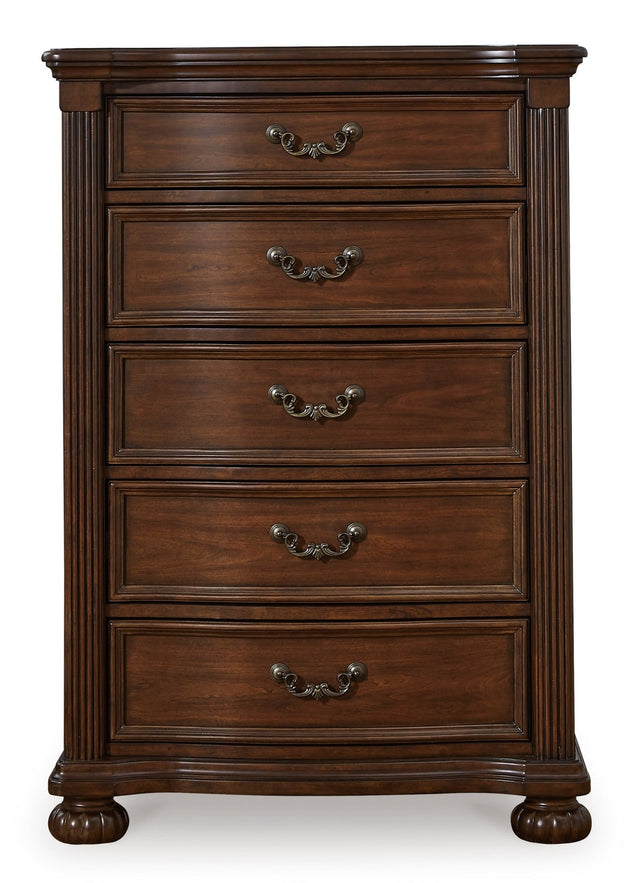 Ashley Brown Lavinton Five Drawer Chest | Home Elegance USA