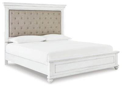 Ashley Whitewash Kanwyn B777B4 Queen Panel Bed - B777B4 - Home Elegance USA - 1