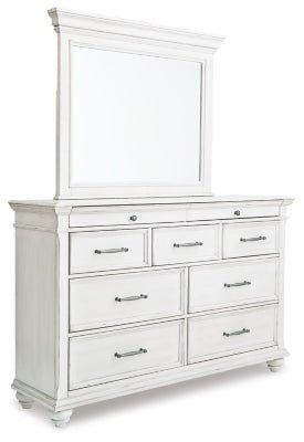 Ashley Whitewash Kanwyn B777B1 Dresser and Mirror | Home Elegance USA