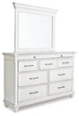 Ashley Whitewash Kanwyn B777B1 Dresser and Mirror | Home Elegance USA